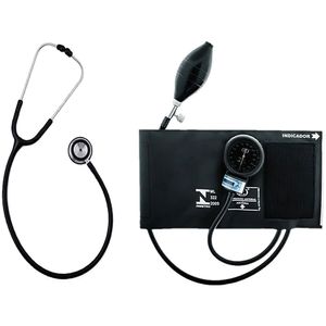 Aparelho Pressão CJ0760 + Esteto Duplo Inox Adulto Preto