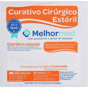 Compressa Cirúrgica Melhormed Costurada Estéril 10X50cm - unidade