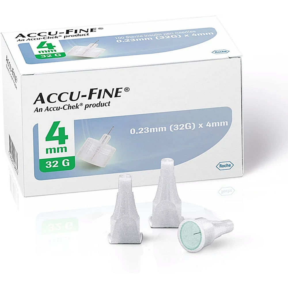 Agulha para Caneta de Insulina Accu-Fine Roche 4mm 32G