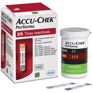 Tiras Reagentes Accu-Chek Performa Roche - 25 tiras
