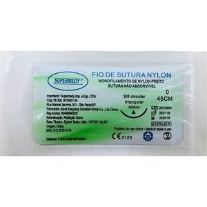 Fio Sutura Supermedy Nylon 0 Ag 40mm 3/8 - unidade