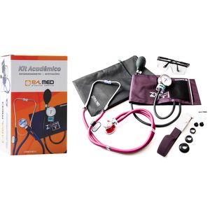 Kit Acadêmico KPA253 P.A. MED - Bordô - Com Bolsa Ergonômica Preta