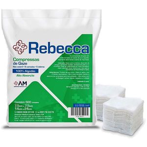Compressa Gaze Rebecca 11 fios 7.5x7.5cm - 500 unidades
