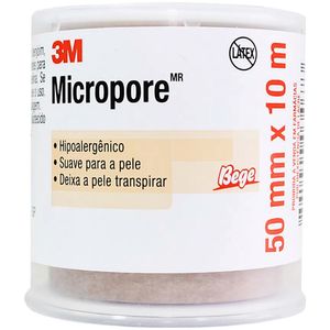 Fita Médica Micropore 3M 1533 - Bege - 50mmx10m - unidade