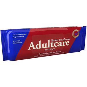 Toalhas Umedecidas Premium Adultcare Uso Adulto - 40 unidades