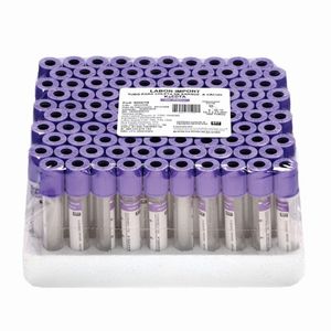 Tubo Coleta Sangue 4ml Roxo EDTA Plástico - 100 unidades