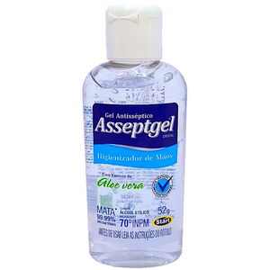 Álcool Gel 70 Asseptgel Cristal Aloe Vera 52g - unidade