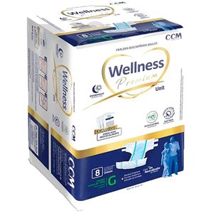 Fralda Geriátrica Wellness Premium - Tamanho G - Com 08 Fraldas