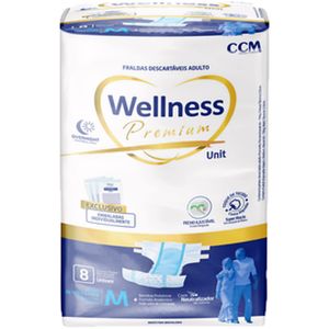 Fralda Geriátrica Wellness Premium - Tamanho M - Com 08 Fraldas