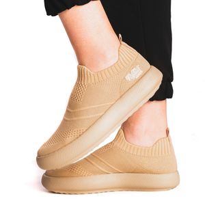 Tênis Ortopédico Flyfeet Nuvem Knit Ortho Pauher - Bege - Tamanho 42/43