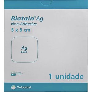 Curativo Biatain AG Coloplast Espuma Prata 39628 5x8cm - unidade