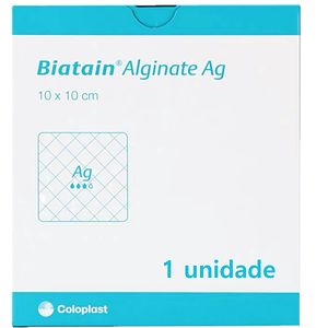 Curativo Biatain AG Coloplast Prata/Cálcio 3760 10x10cm - unidade