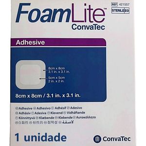 Curativo Foam Lite Convatec Adesivo - 421557 8x8cm - unidade