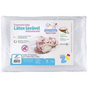 Travesseiro Baby Látex Lavável Antissufocante Fibrasca