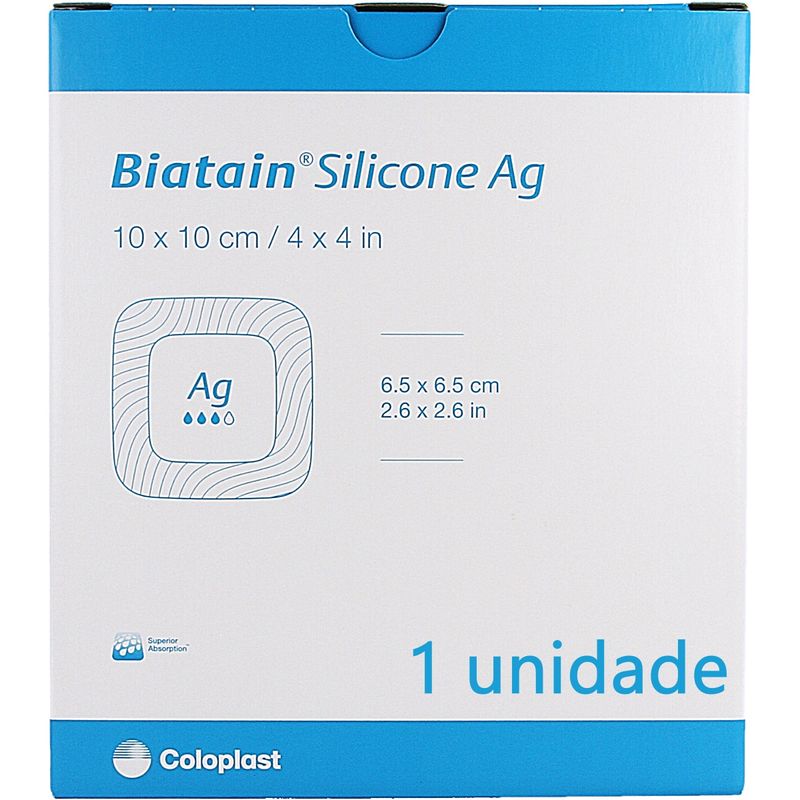 Curativo-Biatain-Silicone-AG-Coloplast-39637-10x10cm