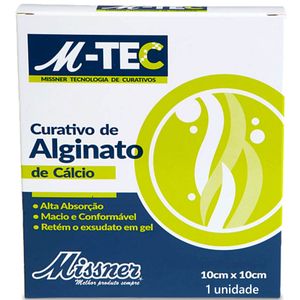 Curativo Alginato Cálcio M-Tec Missner 10x10cm - unidade