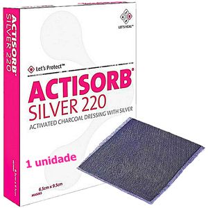 Curativo Actisorb Silver220 Carvão Ativado Prata 6.5x9.5 - unidade