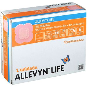 Curativo Allevyn Life Espuma Hidrocelular +Silicone 10.3x10.3cm - unidade