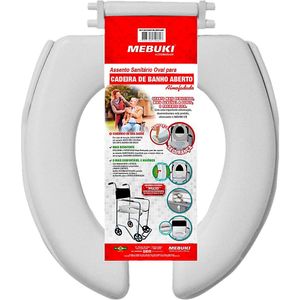 Assento Sanitário Oval para Cadeira de Banho Aberto Almofadado - unidade