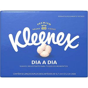 Lenço de Papel Kleenex Dia a Dia - Box com 50 unidades