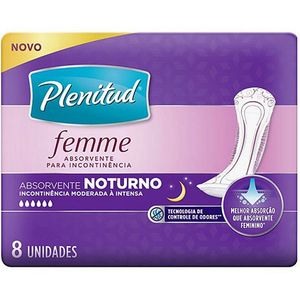 Absorvente Noturno Plenitud Femme - 8 Unidades