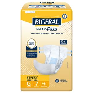 Fralda Geriátrica Derma Plus BigFral - Tamanho G - 07 unidades