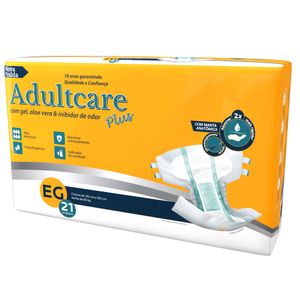 Fralda Geriátrica Adultcare Plus - Tamanho EG - Com 21 fraldas