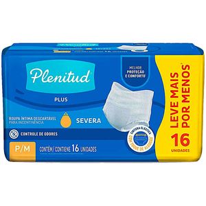 Roupa Íntima Descartável Plenitud Protect Plus Unissex P/M - 16 unidades