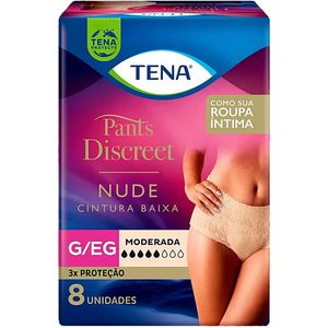 Roupa Íntima Descartável Tena Pants Discreet Nude G/EG - 08 unidades