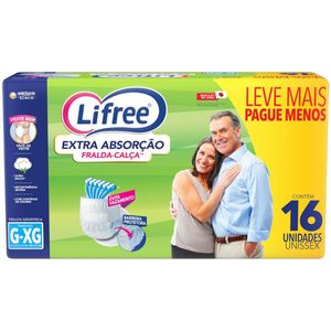 Fralda-Calça Extra Absorção Lifree - Tamanho G/XG - Com 16 Unidades