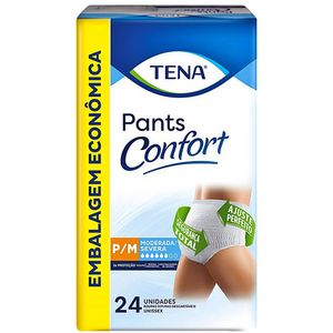 Roupa Íntima Descartável Tena Pants Confort - Tamanho P/M - Com 24 Unidades