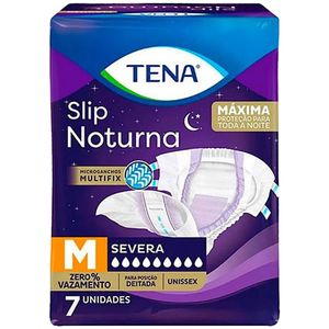 Fralda Geriátrica Tena Slip Noturna - Tamanho M - Com 7 unidades