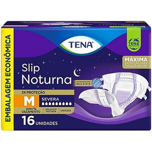 Fralda Geriátrica Tena Slip Noturna - Tamanho M - Com 16 unidades