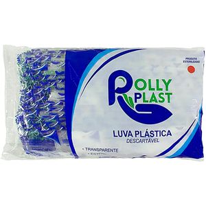 Luva Plástica PollyPlast Descartável Estéril - 100 unidades