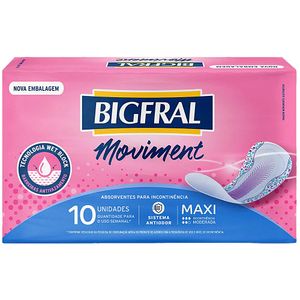 Absorvente Moviment Maxi Bigfral - Com 10 unidades