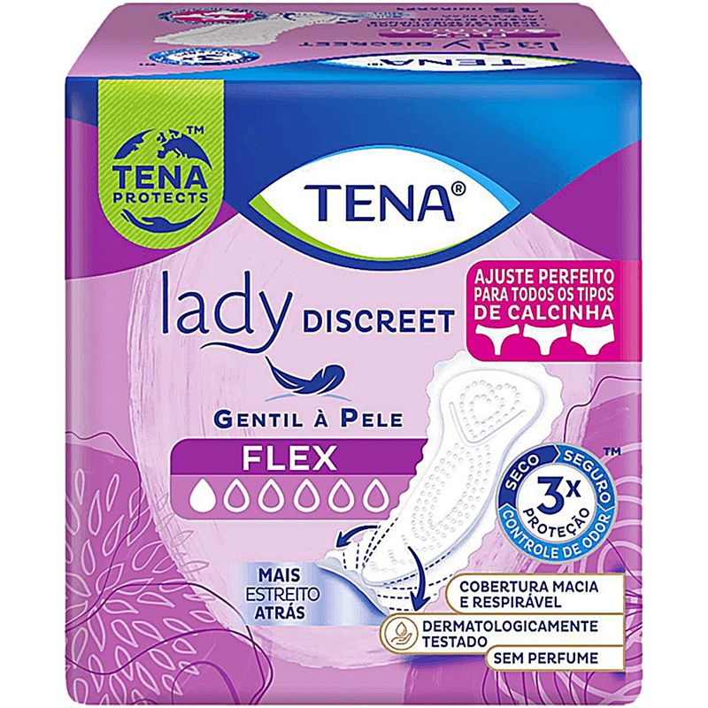 absorvente-tena-lady-discreet-flex-15-visao-geral