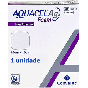 Curativo Aquacel AG Foam Convatec 420642 10x10cm - unidade