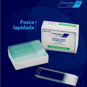 Lâmina Microscopia Fosca Lapidada Precision 26x76mm - 50 unidades