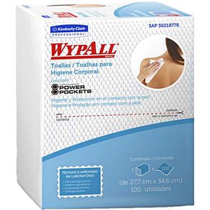 Toalha Higiene Corporal WypAll Descart 34X28cm- 100 unidades