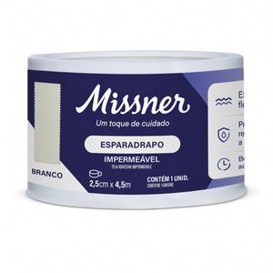 Esparadrapo Impermeável Missner Branco 2,5cm x 4,5m