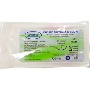 Fio Sutura Supermedy Nylon 5-0 Ag 19.5mm 3/8 - unidade