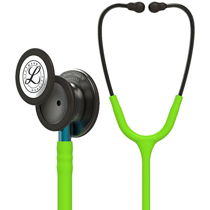 estetoscopio-littmann-classic-iii-verde-limao-smoke-azul-5875-haste-campanula