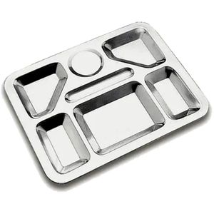 Bandeja Refeição Fortinox Aço Inox 7 divisões - unidade