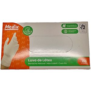 Luva de Latex Medix com Pó Tam M - 100 luvas