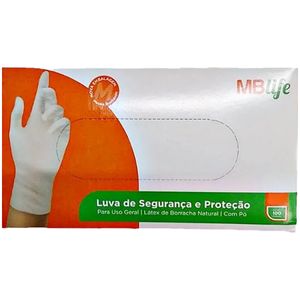 Luva de Latex MBLife com Pó Tam G - 100 luvas