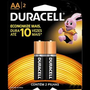 Pilha Alcalina AA Duracell 1.5V - 2 unidades