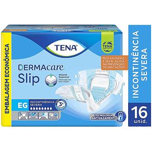 Fralda Geriátrica Tena Dermacare Slip - Tamanho EG - Com 16 unidades