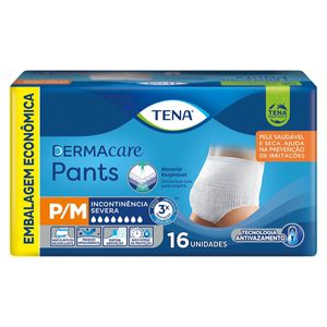 Roupa Íntima Tena Pants Dermacare - Tamanho P/M - Com 16 unidades