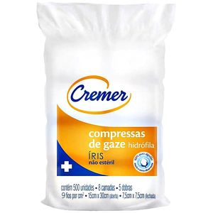 Compressa Gaze Cremer Íris 9 fios 7.5x7.5cm - 500 unidades