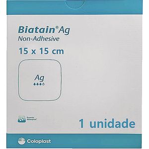 Curativo Biatain AG Coloplast 39625 - Não Adesivo - 15x15cm - unidade